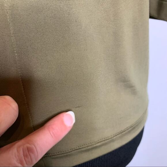 ASOS olive army green tan cold shoulder sleeve top size 0 - Picture 13 of 14